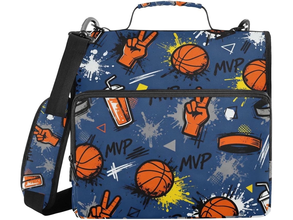 Pasta Fichário De Basquete Mvp Elements Com 3 Argolas, Alça Facilitar O Transporte E Bolsa De Armazenamento