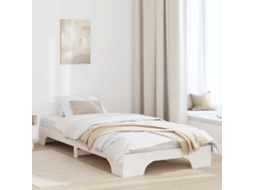 Vidaxl Estrutura Da Cama Branco 90 X 200 Cm Madeira De Pinheiro Sólida