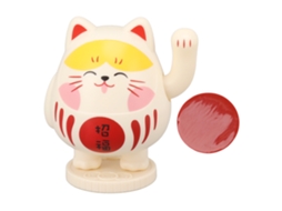 Gato Lucky Solar Balançando Mão Decorativo Rosa Amarelado MARCA