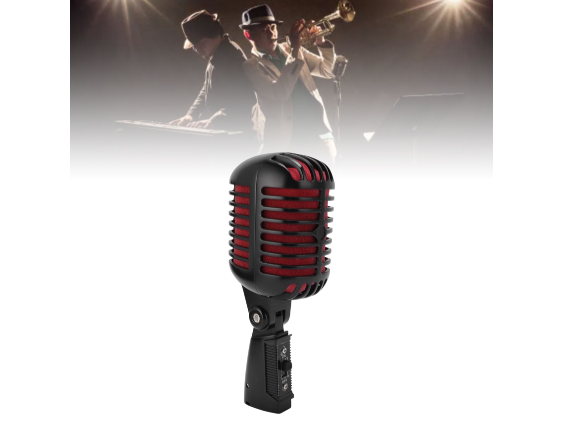 Aetheria microfone Dinâmico Cardióide Retro Ajustável para Palco Ktv Performance Preto