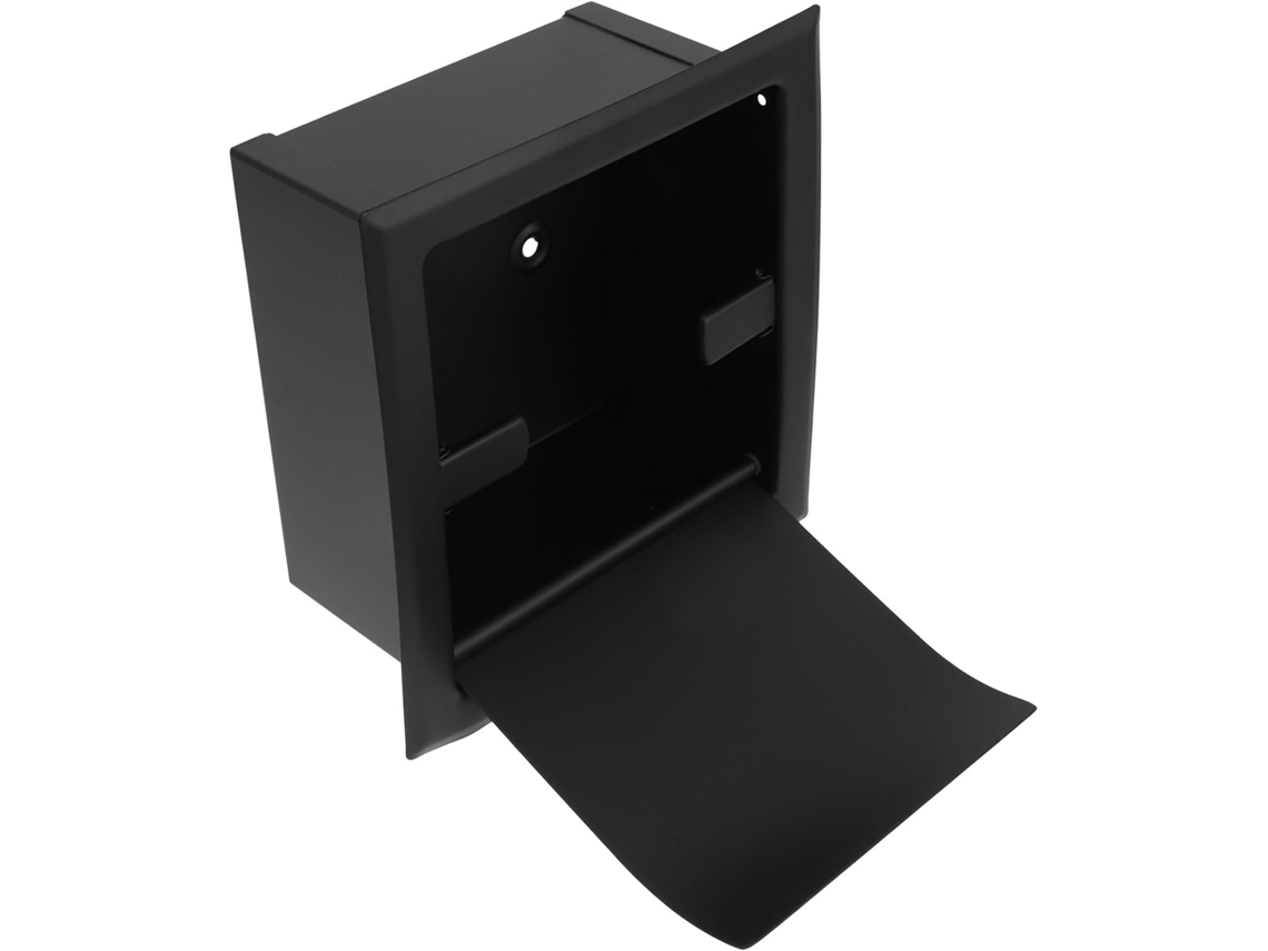 Porta Papel Higiênico Embutido Zerodeko Com Design Moderno, Em Aço Inoxidável Preto, Durável E Fácil De Usar, Para