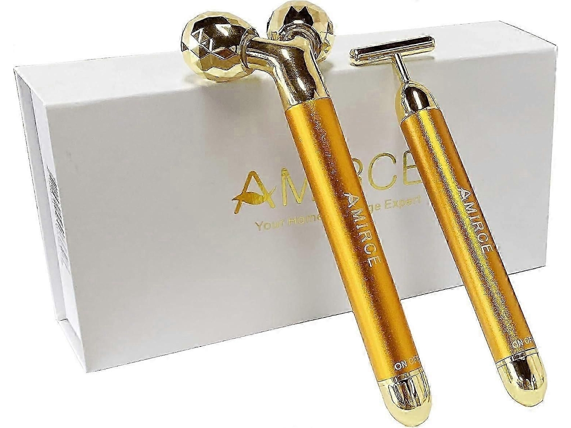 Compatível com o Kit de Massageador Facial Elétrico 3d Dourado e Rolo Sqclv em Formato T. GOKOCO