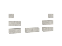 Tv Cabinet Set, Tv Cabinet Sets Vidaxl Cinzeto Madeira Processada (n/a)