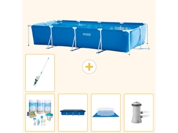 Intex Piscina Com Estrutura Retangular - 450x220x84 Cm - 6-peças S21134