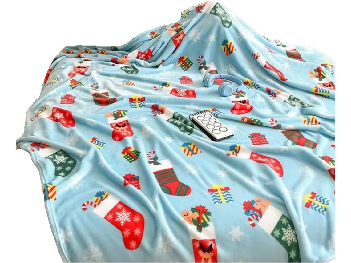 Manta de Natal Grossa Syjym 1 Peça em Flanela Vermelha Coral Macia e Aconchegante Ideal para Climatização um P