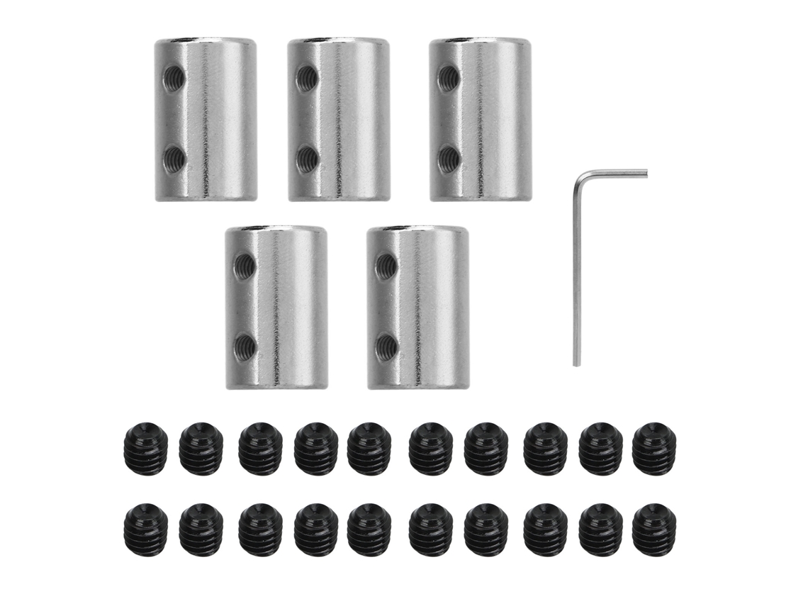 Mali 5pcs Acoplador de Eixo Cnc de Aço Anticorrosivo Universal para Motor de Passo com Parafusos e Chave