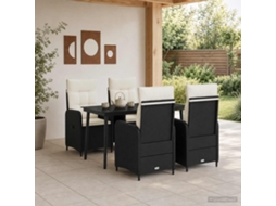 Vidaxl Conjunto De Mesa De Sofá 5 Pcs Preto E Branco Creme