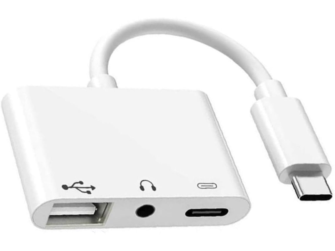 Adaptador De Auriculares Tipo C Com Pd ? Compatvel Telefone E Pc Orysin