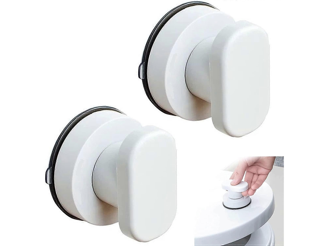 2 mangueiras de sucção para portas de vidro com alça antideslizante portátil e reutilizável (branco) | S/MARCA