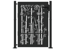 Conjunto 1 Portão De Jardim Vidaxl Preto Aço (110 X 130 Cm)