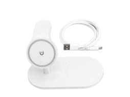 Aetheria estação de Carregamento 3 em 1 Sem Fio Ajustável Ângulo Fixação Magnética para Telefone Relógio Fones de Ouvido Branco