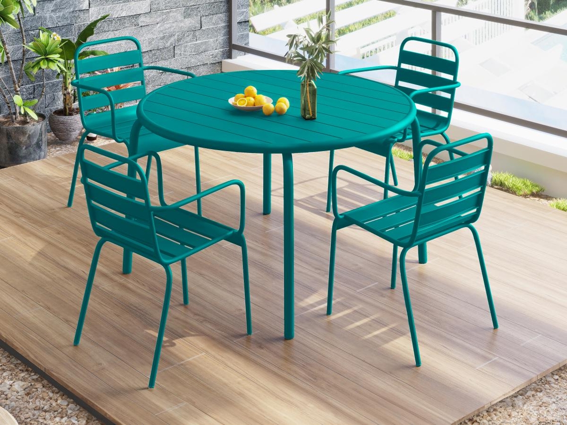 Conjunto mesa e cadeiras de jardim Mirmande VENTE-UNIQUE.PT