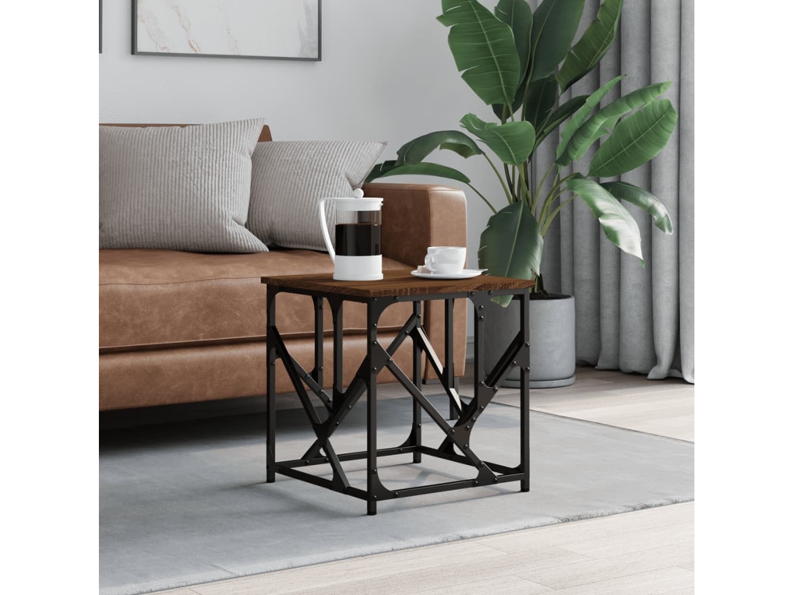 Vidaxl Mesa De Centro 45x45x47,5cm Derivados Madeira Carvalho Castanho