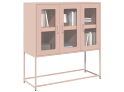 Aparador 100,5x39x107 cm Acero Laminado en Frío Rosa