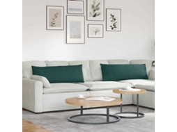 Vidaxl Travesseiros De Sofá 2 Unid. Tecido Verde Escuro 120 X 40 Cm