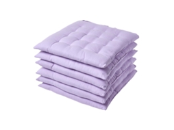 Homescapes Mauve Plain Seat Pad With Straps, Cotton, 40 X 40 Cm, Set Of 6