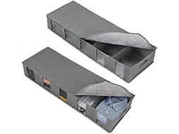 Pacote Com 2 Caixas Dobráveis ​​para Armazenamento Embaixo Da Cama Com Tampa E Zíper Para Roupas, Cobertores, Sapatos E Suéteres Olysi Shop