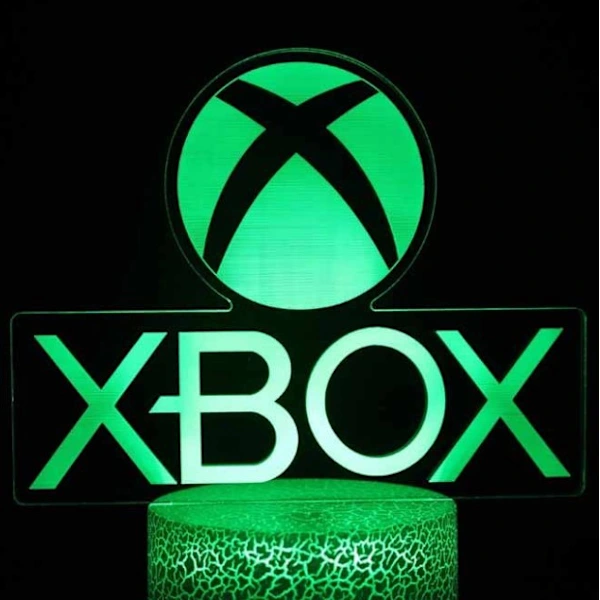 Luminária Noturna Criativa para Decoração de Sala Jogos, Modelo Crack, Base Crack Xbox, Base Crack Xbox Touch Colorida S BRILVIBERA