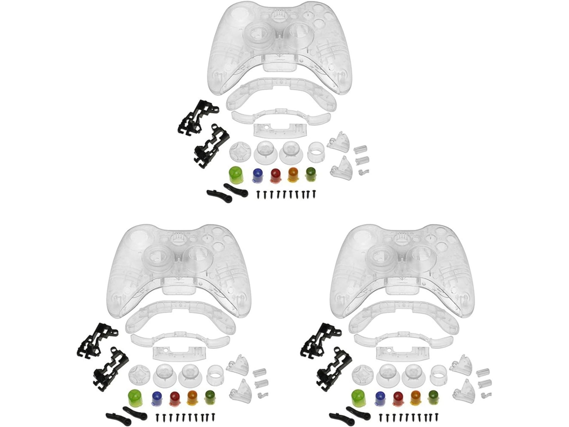 Capa Transparente 3x Crystal compatível com Controle Xbox 360 SFUSHOS