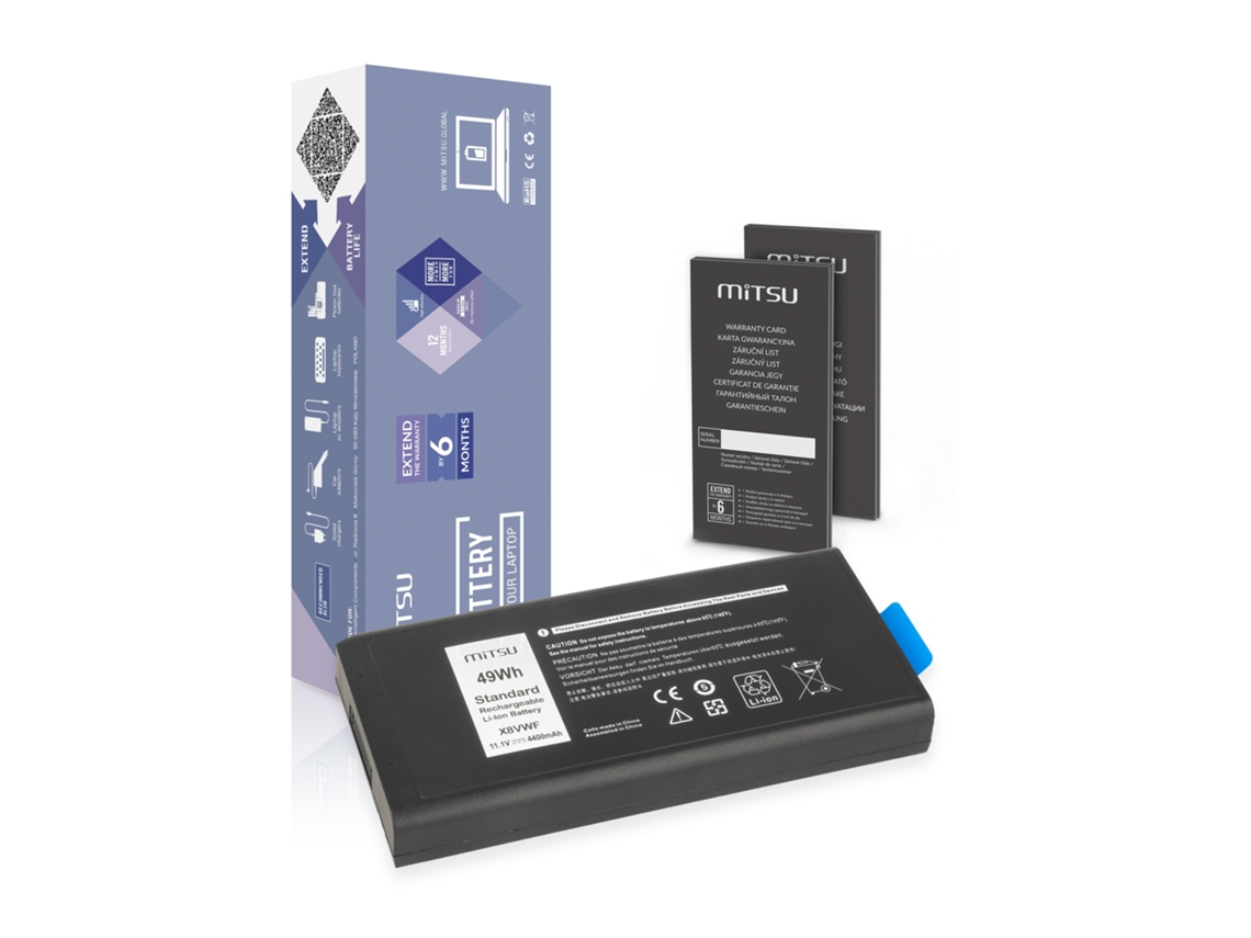 Bateria Mitsu para Dell Latitude 14 5404 7404 5414 7414 X8Vwf