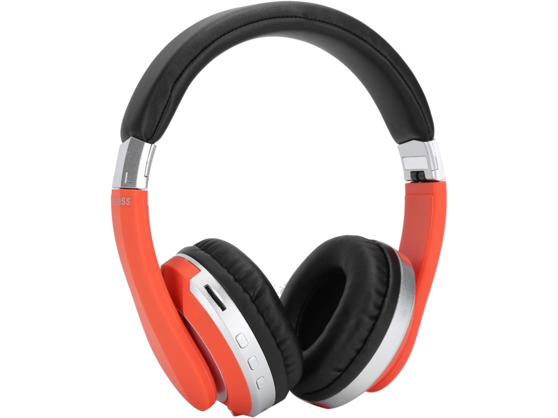 Fone De Ouvido Bluetooth Dobrável Cryfokt, Sem Fio, Estéreo, Com Microfone, Para Jogos E Música, Na Cor Prata Laranja