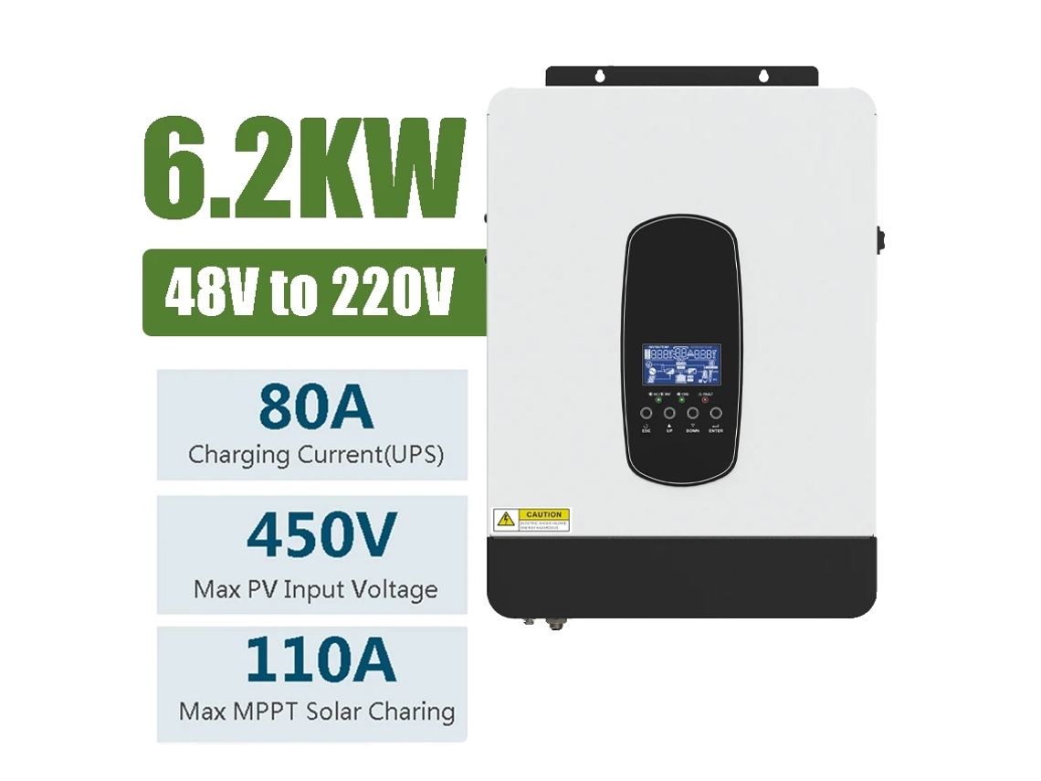 Inversor Solar Híbrido, Carregador Mppt De 110a, Saída De 6000w, 6200w