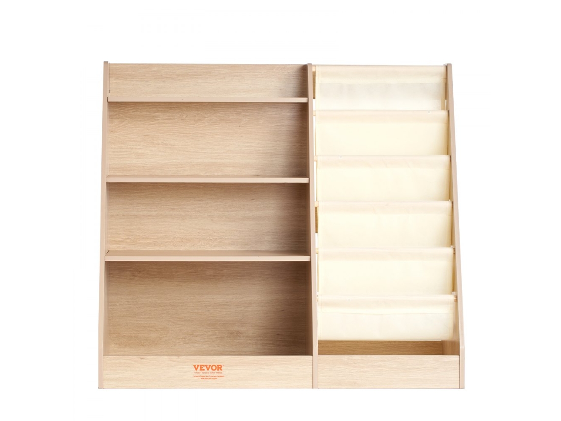 VEVOR Estante de Madeira Infantil de 4 Camadas Estante de Seis Camadas para Livros e Brinquedos