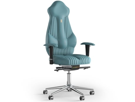 Cadeira de Escritório Ergonómica KULIK SYSTEM Costura Imperial PU Couro (Azul -130x50x50cm)