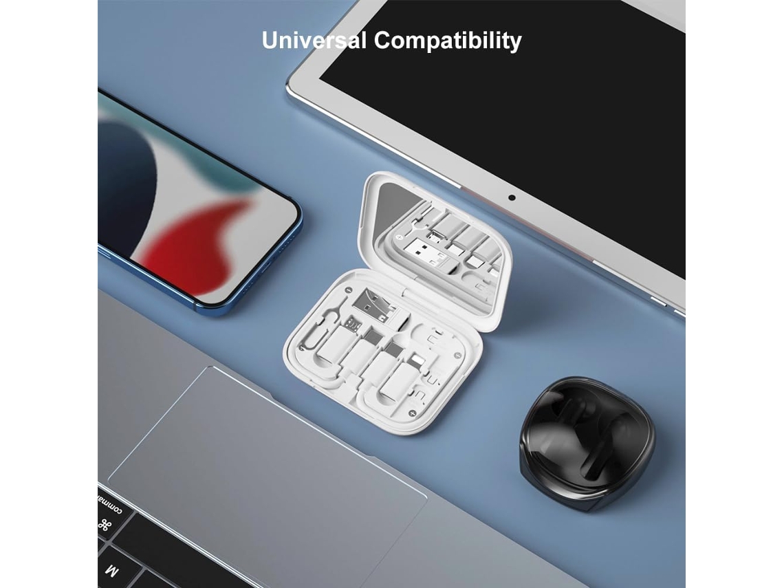 Adaptador, Inclui Espelho De Maquiagem/cabo Usb, C/kit Adaptador Otg Para Celular(verde)