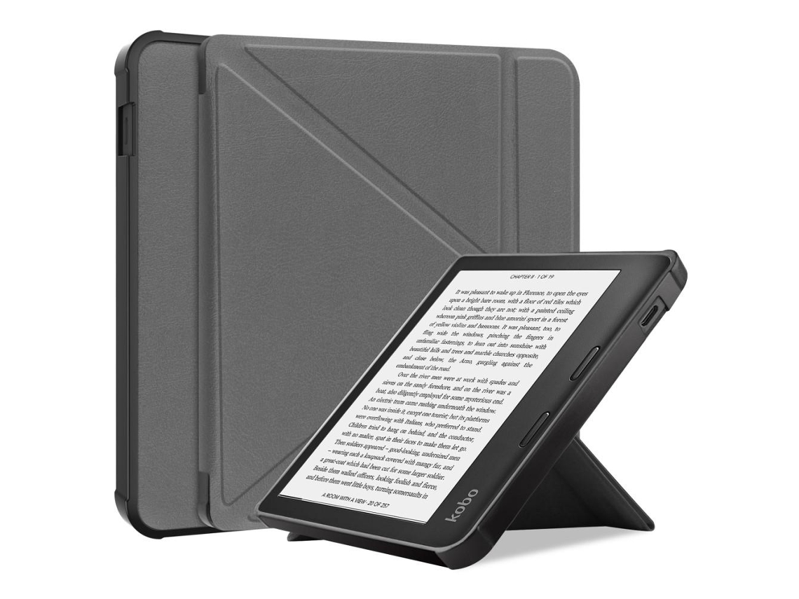Capa Para Tablet Ereader Kobo Libra 2 Cinza Aquaforge
