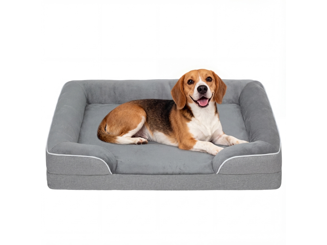 Cama para Cães com Base Antiderrapante e Capa Lavável 91,5x68,5x16,5cm Cinza E TOWN COMMERCE GMBH