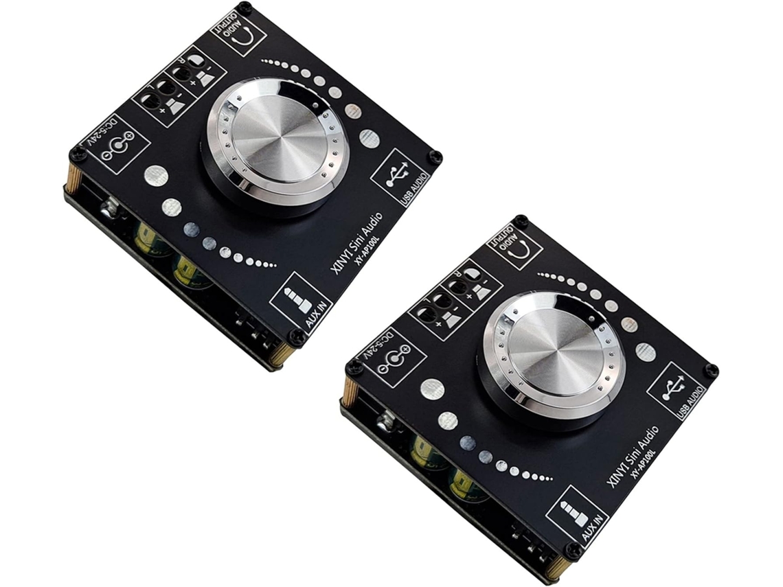 2 Placas Amplificadoras Estéreo Xy ap100l 100wx2 Bluetooth 5.0 com Entrada Aux e Usb para Som. SFUSHOS