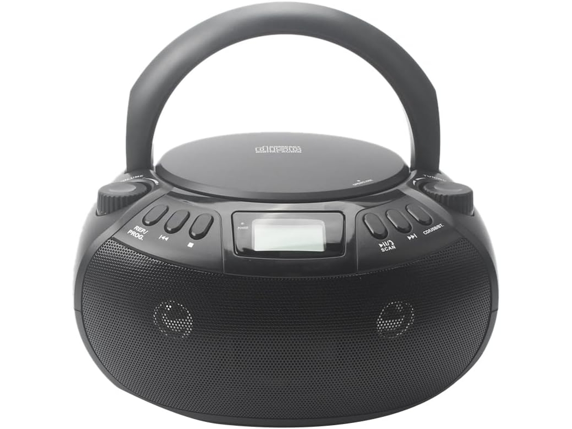 Leitor Cd Portátil Multifuncional Com Bluetooth, Rádio, Alto-falantes Duplos, Entrada De Áudio Estéreo
