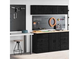 Armários De Garagem 2 Pcs Derivados De Madeira Preto Lovely Home