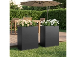 Vidaxl Vaso De Jardim 2 Unid. Preto 40 X 20 X 50 Cm