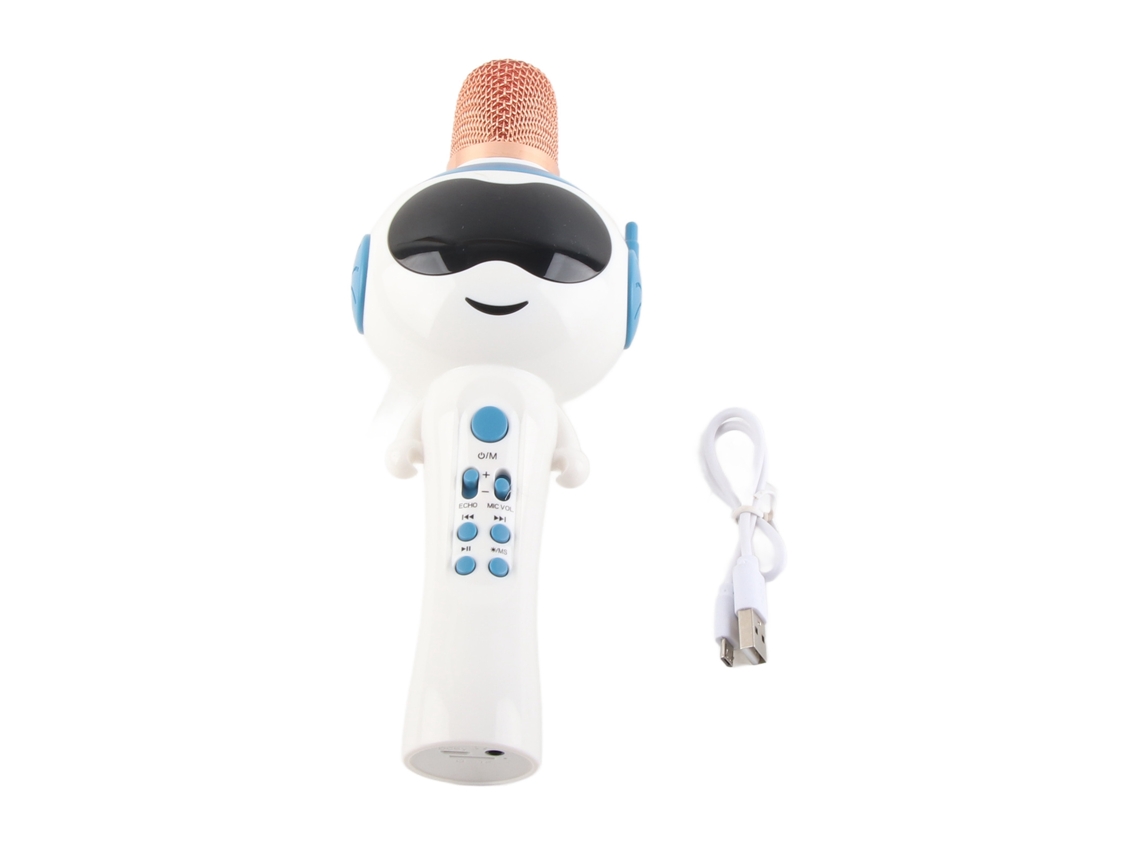 Microfone sem fio Bluetooth para crianças com modo de som inteligente e luzes azuis | S/MARCA