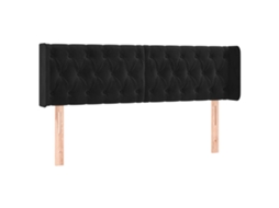 Cabeceira de Cama com Abas Veludo Preto MAISON EXCLUSIVE (163x16x78 cm)