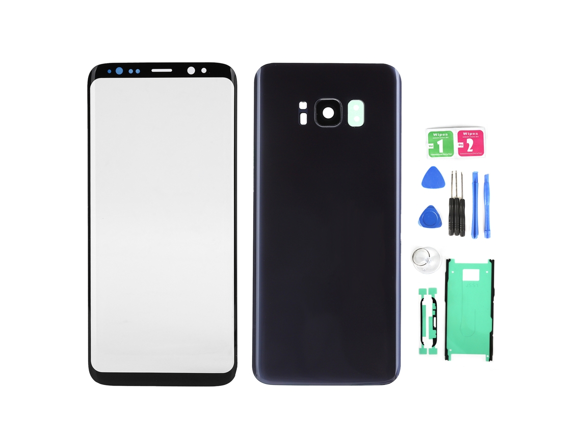 Kit Substituição Vidro Frontal Traseiro Capa Samsung Galaxy S8 Roxo