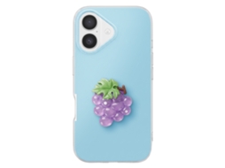 Capa Para Iphone 17 Com Motivo Uva Em Relevo 3d E Borda Elevada