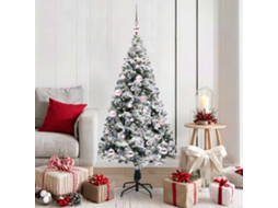 Vidaxl Árvore De Natal Artificial Branco 150 Cm Pvc, Aço E Plástico