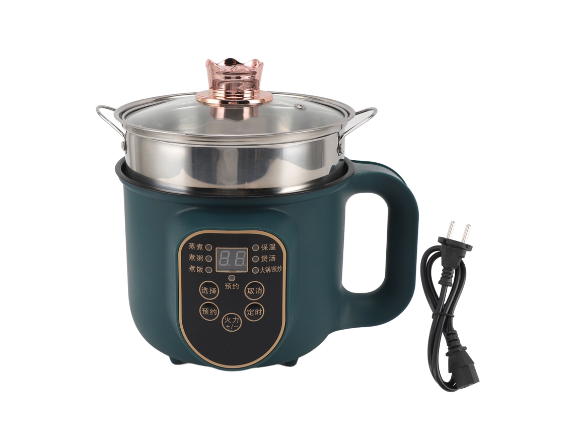 Panela Elétrica Pequena 1.8l 600w Reservação Inteligente Antiaderente Verde Eu Plug 220v
