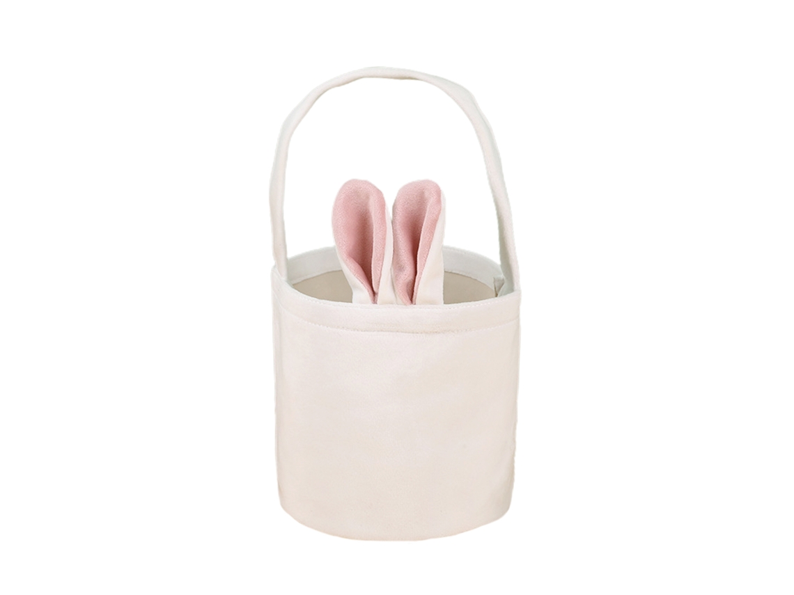 Saco Tote Coelho de Páscoa com Orelhas Brancas e Rosa LAXISCREED