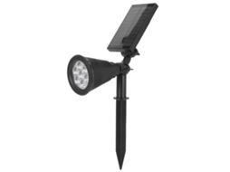 Lâmpada Solar Inteligente 7led Ip65 Jardim Paisagem Gramado Preto