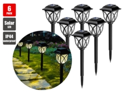Kit com 6 luminárias solares, led, caminhos, jardim AQUAFORGE