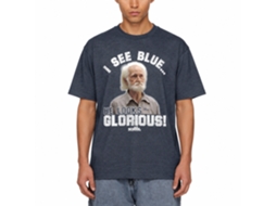 Rockinstone Old School Movie Glorious Heather Navy Adult T-shirt Size:s