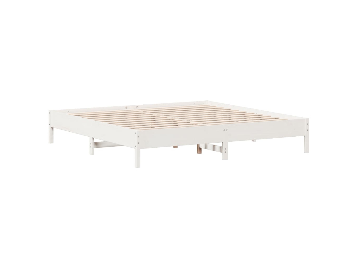 Bed Frame, Bed Frames Vidaxl Branco Madeira De Pinho (200 X 200 Cm)