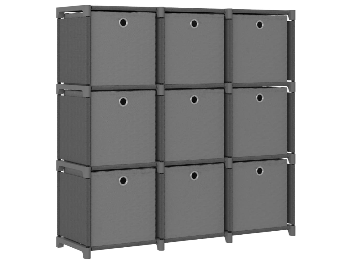 Display Shelf, Display Shelves Vidaxl Cinzeto Tecido (9 Cubos )