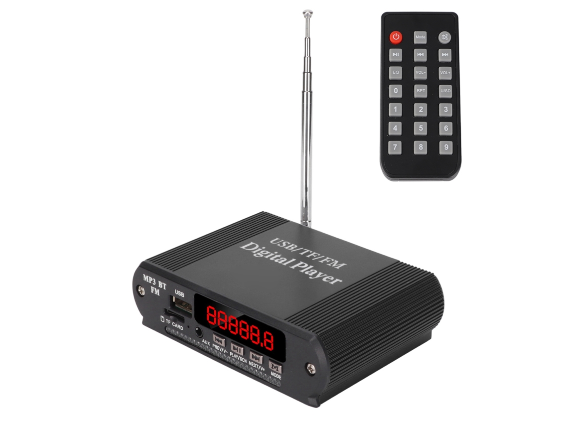 Amplificador de Potência três em um com reprodução sem fio, rádio, Bluetooth, pen drive e cartão tf EOOCOO