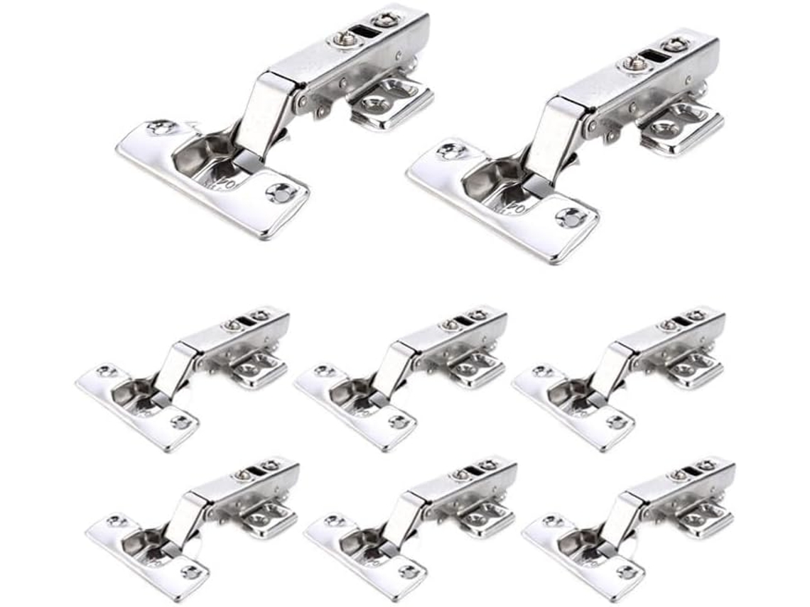 Conjunto De 4 Dobradiças Aço Inoxidável Para Armários, Com Fechamento Suave, Sistema Hidráulico E Amortecedor Para
