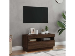 Vidaxl Móvel De Tv Com Luzes Led 80x35x40 Cm Carvalho Marrom